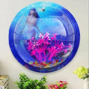 Creative Wall Mounted Acrylic Fish Bowl Flower Vase China Flower Vase