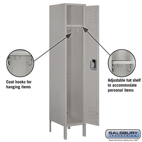 Standard Metal Locker - Single Tier - 1 Wide - 5 Feet High - 15 Inches ...