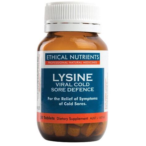 Ethical Nutrients Lysine Viral Cold Sore Defence 30 Tablets Aussie Life