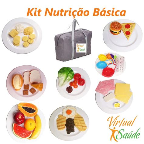 KIT NUTRIÇÃO BÁSICA KIT DE RÉPLICA DE ALIMENTOS KIT ALIMENTAÇÃO SAUD