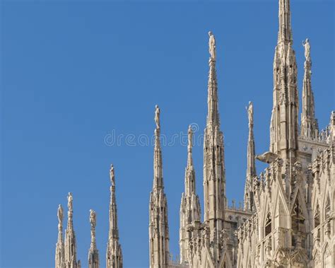 duomo cathedral exterior detail milan italy stock image image
