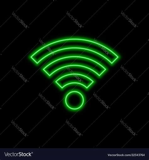 Wi Fi Neon Sign Bright Glowing Symbol On A Black Vector Image