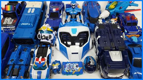 Blue Color Transformers Police Truck Bus Carbot Tobot CAR CRUSHER