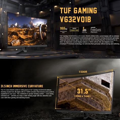 Asus Tuf Vg Vq B Hz Ms Monitor Curvo Wqhd X Freesync