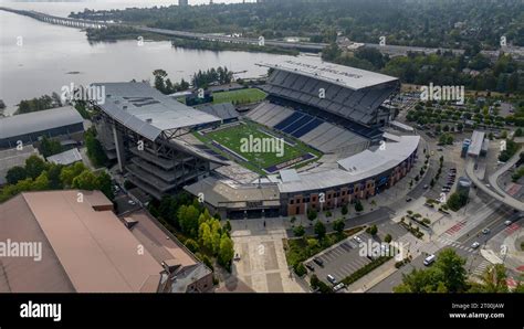 Aerial View Of Husky Stadium On The Campus Of The University Of