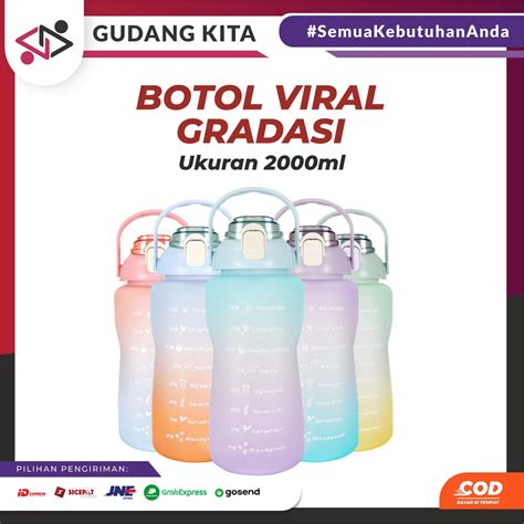 Jual Botol Minum Liter Viral Botol Minum Korea Ml Pelangi Viral