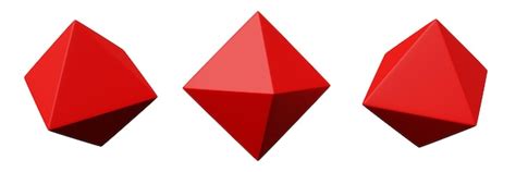 Premium Photo D Octahedron Red Realistic Rendering Of Basic Geometry