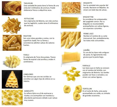 Tipos De Pasta MÉtodos Y TÉcnicas Culinarias