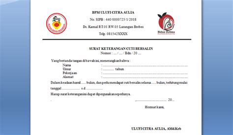 Format Surat Keterangan Kelahiran Dari Bidan Delinewstv