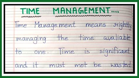 Time Management Essay On Time Management In English Importance Of Time