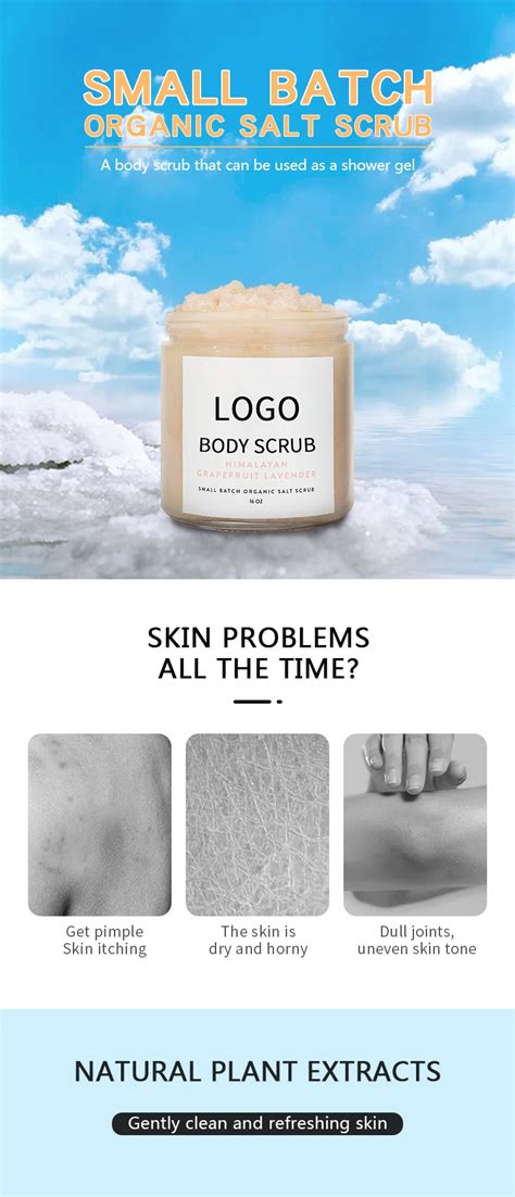 Wholesale Private Label Scrub Body Exfoliating Bleaching Natural Dead Sea Salt Body Scrub