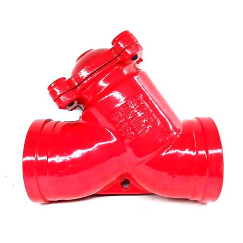 Y Type Grooved End Strainer With Drain Cap Check Valve Strainer Valves