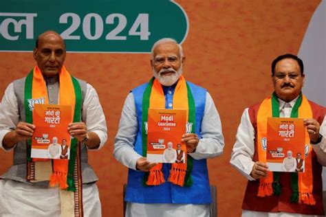 Modis Bjp Promises Jobs Common Civil Code In Manifesto For India Election India Election