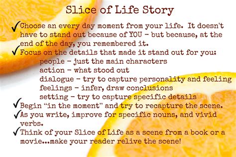 The Slice Of Life Projectwith A Twist” Slice Of Life Writing