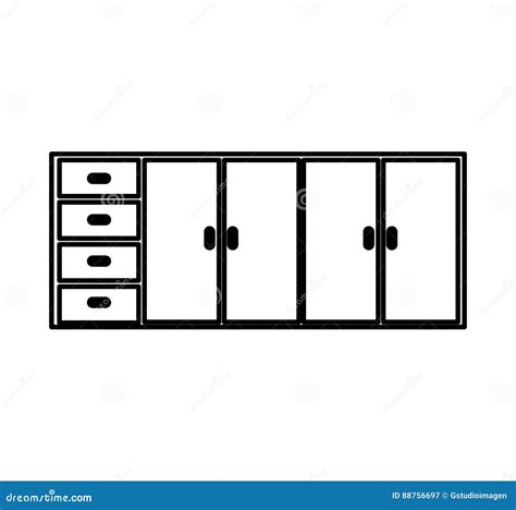 Kitchen Cabinet Isolated Icon Stock Vector Illustration Of Cooker