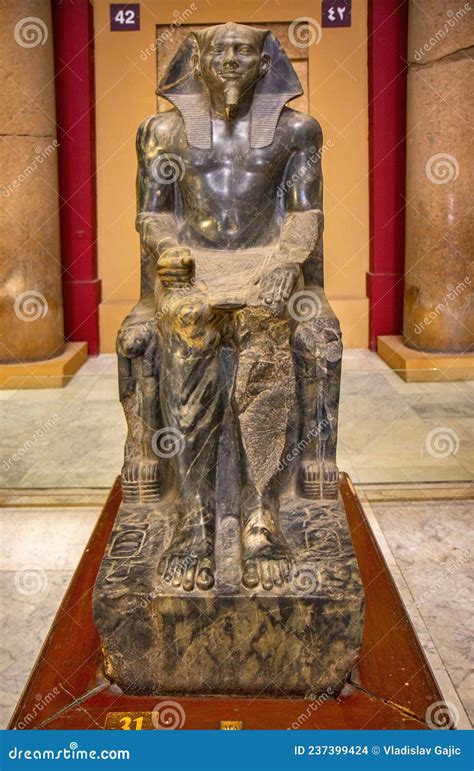 Statue of the King Khafre in Museum in Cairo Editorial Stock Image ...