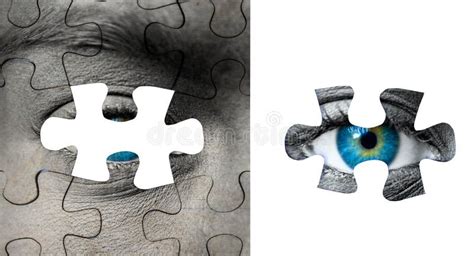 Blue Human Eye With Puzzle Pieces Stock Image Image Of Cosmetics