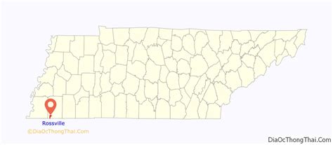 Map of Rossville town, Tennessee