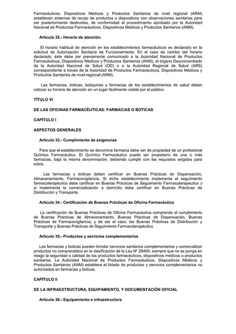 D S N Sa Reglamento De Establecimientos Farmaceuticos Pdf