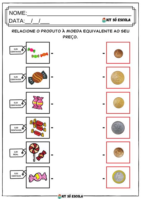 11 Atividades Com Sistema Monetário — SÓ Escola