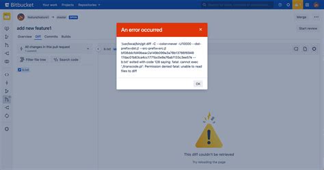 Pull Request Diff Cannot Be Displayed Due To Fatal Cannot Exec