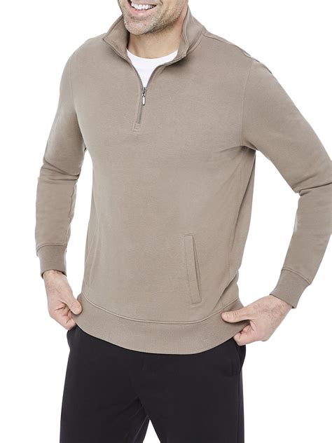 George Men S Long Sleeve 1 4 Zip Fleece Pullover