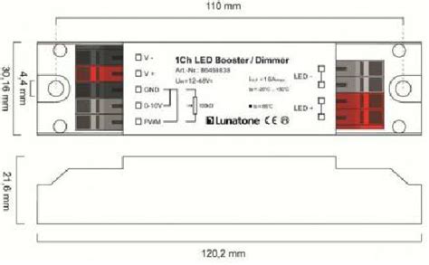 Lunatone Light Management DALI 1Ch LED Booster Dimmer 16A CV