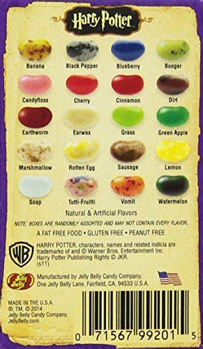 Jelly Belly Harry Potter Bertie Botts Every Flavour Beans 12 Oz Box