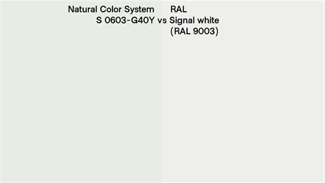 Natural Color System S 0603 G40y Vs Ral Signal White Ral 9003 Side By