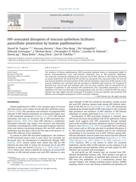 Pdf Hiv Associated Disruption Of Mucosal Epithelium Facilitates