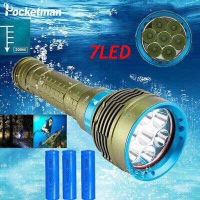 500000LM Professional Diving Flashlight IPX8 Waterproof LED Underwater