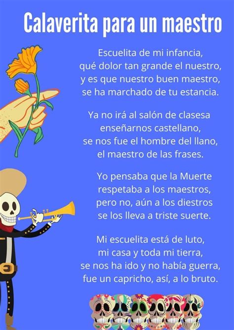 Calaveritas Literarias Cortas Para Ni Os Y Maestros Con Im Genes