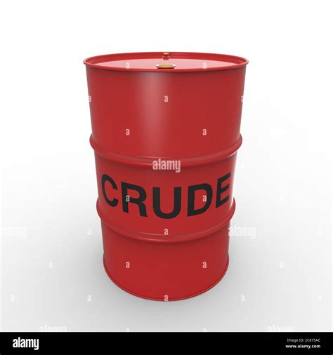 Red Crude Oil Barrel On A White Background Stock Photo Alamy