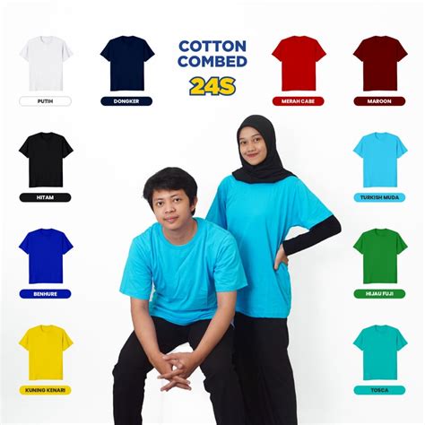 Jual Kaos Cotton Combed 24s Kaos Polos Lengan Pendek Katalog A Shopee