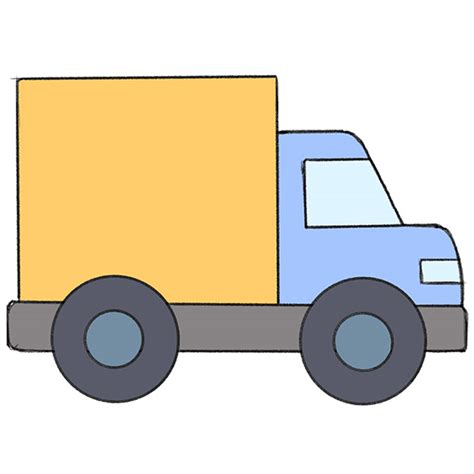 How to Draw a Big Truck for Kindergarten - Easy Tutorial For Kids