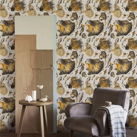 Goldfish Set Of 3 Panels By Mind The Gap Ivory Mural Wallpaper Direct