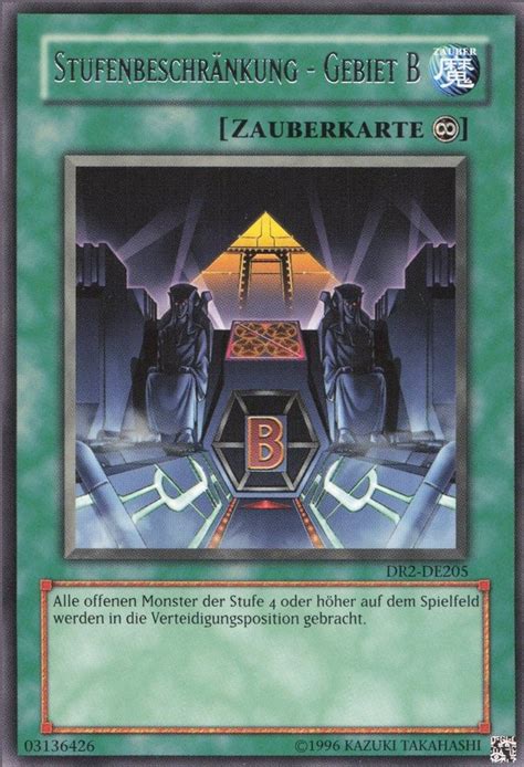 Recollectibles Sammelkarte Yugioh Karte Stufenbeschränkung Gebiet B