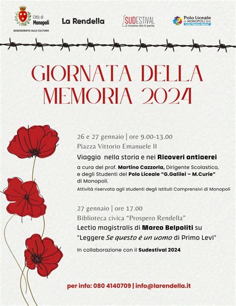 Gli Appuntamenti Della Giornata Della Memoria Agenparl