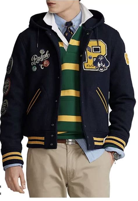 Polo Ralph Lauren Wool Blend Letterman Jacket XLarge EBay