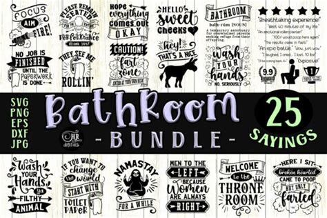 Funny Bathroom Sign Bundle, Toilet Humor Graphic by HRdigitals ...