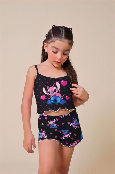 PIJAMA BLOGUERINHA SLIM KI CORAÇOES PRETO Império Lingerie