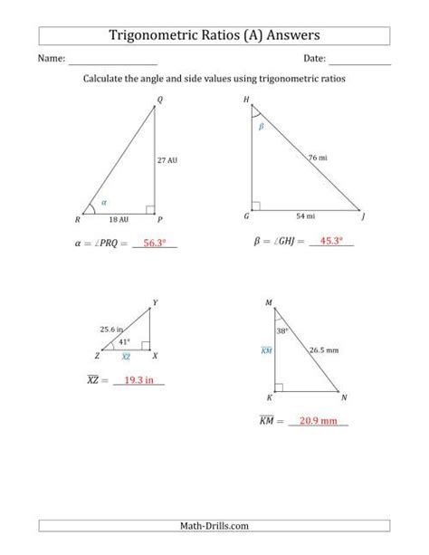 Trigonometic Ratios Soh Cah Toa Word Problems With Clues