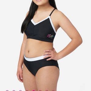 Justice Swim Girls Swimsuit Twopiece Bikini Size Reversible From Black To White Poshmark