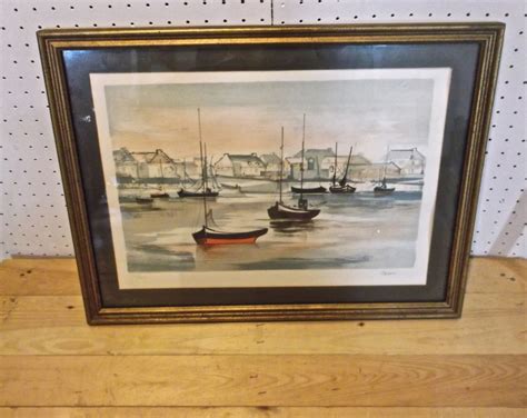 Claude Casati Rare Lithograph Art Harbor Scene Limited Edition 170