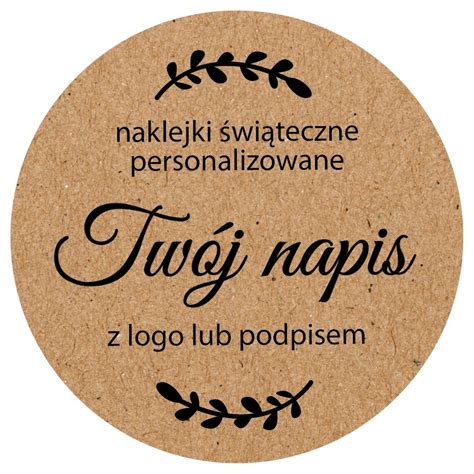 Personalizowane Naklejki Eco x200 Twoje Życzenia Logo Podpis Święta