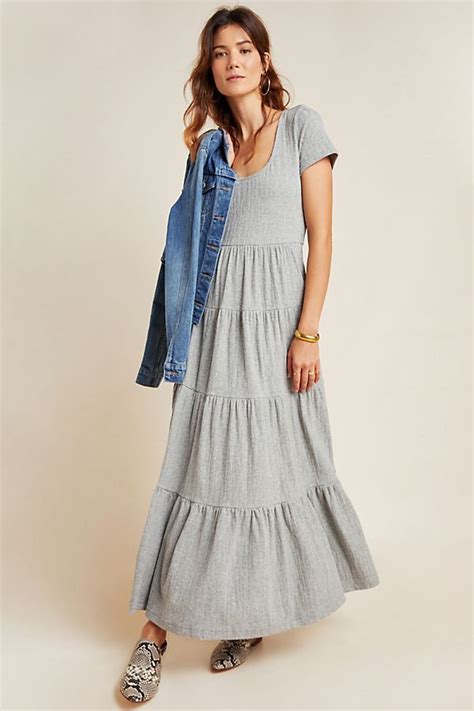 Gillian Tiered Maxi Dress Anthropologie Maxi Dresses Casual Tiered