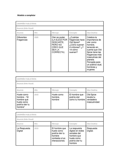 Campa As Publicitarias Api Modelo A Completar Campa A Publicitaria