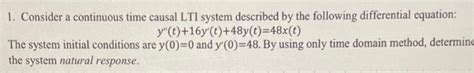 Solved 1 Consider A Continuous Time Causal Lti System