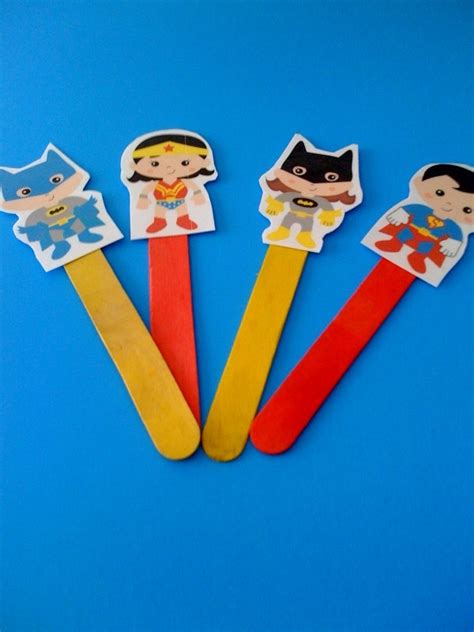 Free Superhero Stick Puppet Printables Puppets Pinterest