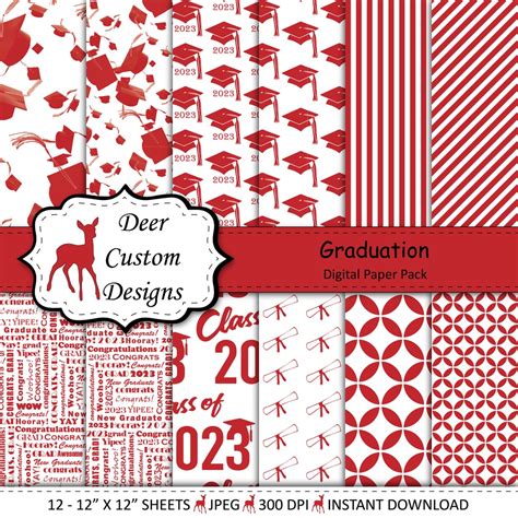 2023 Graduation Paper Pack Graduation Scrapbook Paper Printable ...